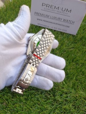 2-Rolex Datejust Olive Green Palm Motif Dial 41Mm Jubilee Stainless Steel Wrist Mens Watch