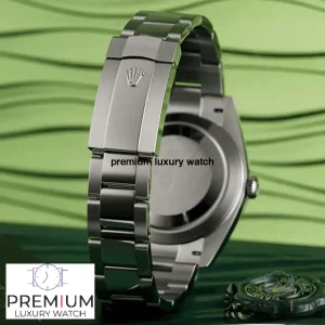 1 rolex dateDynamo olive green palm motif diamond dial 41mm oyster stainless steel bracelet wrist mens watch