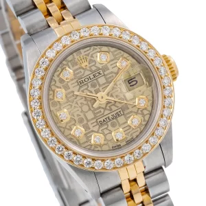 3 rolex datejust 41mm champagne diamond dial with two tone jubilee bracelet