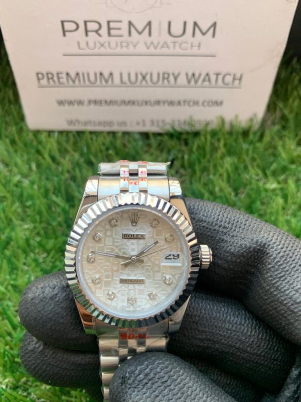 4 rolex lady datejust 31mm white diamond dial stainless steel jubilee bracelet wrist watch 178384