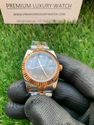 5 rolex lady datejust 31mm two tone goldgray roman dial oyster perpetual jubilee bracelet watch