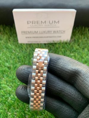 6 rolex lady datejust 31mm steel and everose gold chocolate dial diamond wrist watch
