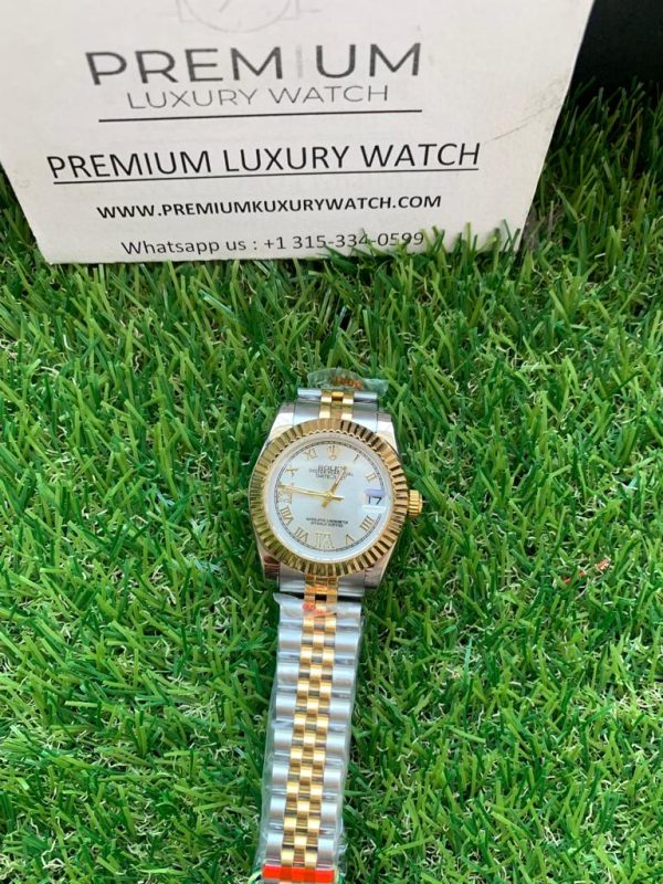 7 rolex lady datejust 31mm two tone goldwhite roman dial oyster perpetual jubilee bracelet watch