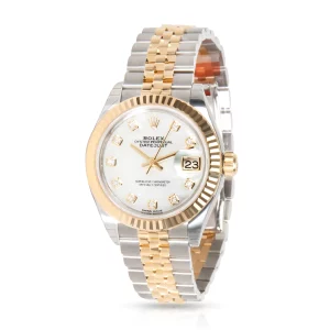 rolex lady datejust 31mm rose goldsteel dial with diamond marker silver dial oyster perpetual watch