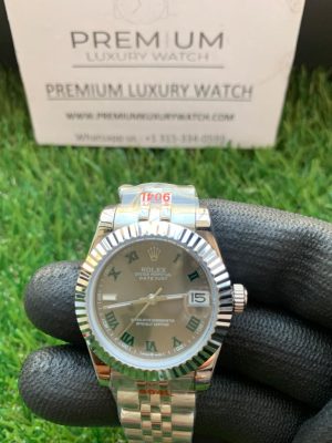 rolex lady datejust 31mm slate roman dial automatic jubilee bracelet wrist watch