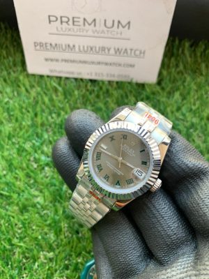 1 rolex lady daterestock 31mm slate roman dial automatic jubilee bracelet wrist watch