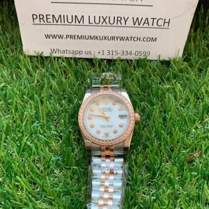 7 rolex lady datejust 31mm two tone white dial diamond oyster perpetual jubilee bracelet watch