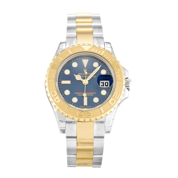 rolex yachtmaster 40 yellow goldstainless steel blue dial oyster bracelet watch