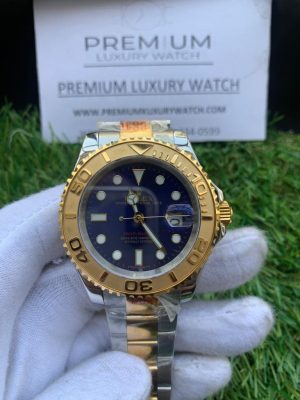 8 rolex yachtmaster 40 yellow goldstainless steel blue dial oyster bracelet watch