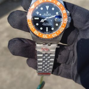 7 rolex gmtmaster ii halloween edition dual tone black dial orangeblack ceramic bezel jubilee bracelet