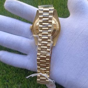 4 rolex daydate ii yellow gold champagne diamond 41mm roman dial diamond bezel president bracelet watch
