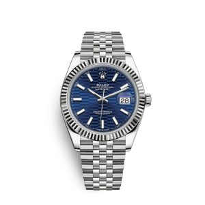 rolex datepress 41mm jubilee blue motif fluted dial mens watch