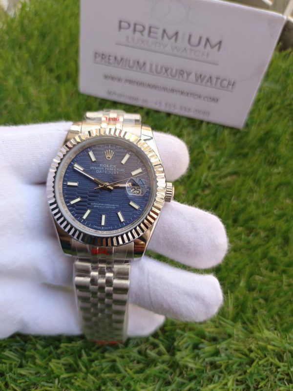 2 rolex datejust 41mm jubilee blue motif fluted dial mens watch