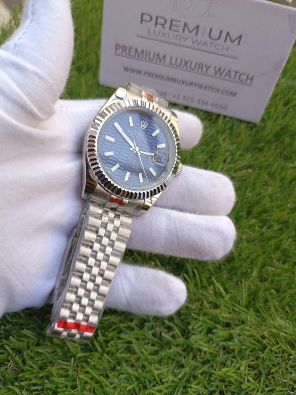 5 rolex datejust 41mm jubilee blue motif fluted dial mens watch