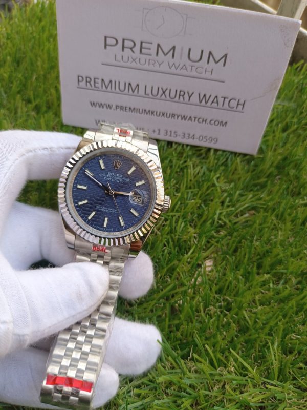 6 rolex datejust 41mm jubilee blue motif fluted dial mens watch