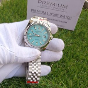 5 rolex datejust 41mm ice blue dial fluted bezel white gold jubilee mens watch