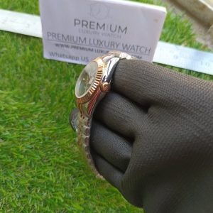 1 rolex lady datewitness 31mm two tone rose gold gray roman dial oyster perpetual jubilee bracelet watch