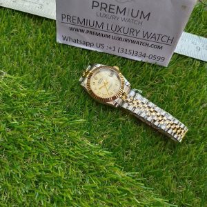4 rolex lady datejust 31mm two tone yellow roman dial oyster perpetual jubilee bracelet watch