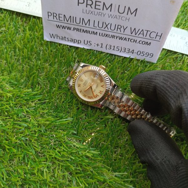5 rolex lady datejust 31mm two tone yellow roman dial oyster perpetual jubilee bracelet watch