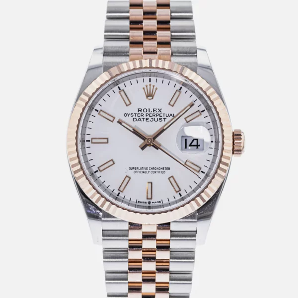 rolex datejust 41mm two tone white dial oyster perpetual watch