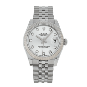 rolex lady datejust 31mm stainless steel white dial with diamond oyster perpetual jubilee bracelet watch