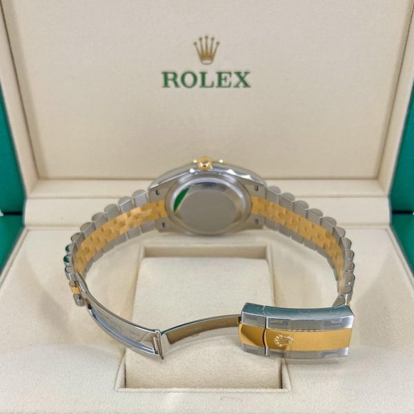 5 rolex datejust 41mm yellow gold steel golden palm motif dial fluted bezel jubilee bracelet 126233