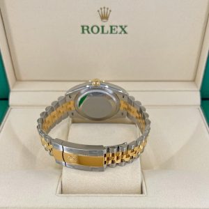 8 rolex datejust 41mm yellow gold steel golden palm motif dial fluted bezel jubilee bracelet 126233