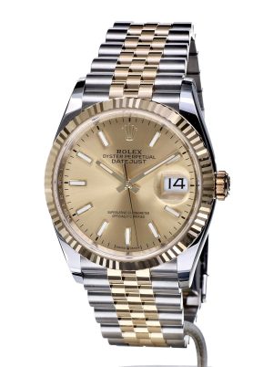 1 rolex datejust 41mm steel and yellow gold champagne dial jubilee bracelet wrist watch