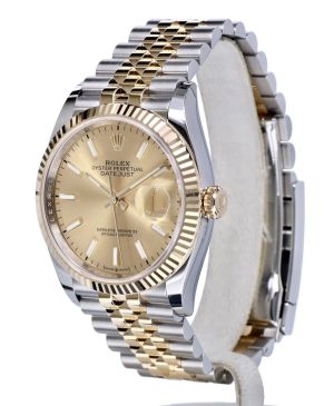 2 rolex datejust 41mm steel and yellow gold champagne dial jubilee bracelet wrist watch