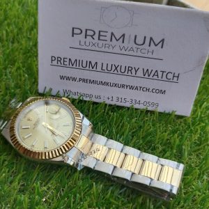 3 rolex steel and yellow gold rolesor datejust 41mm fluted bezel champagne index dial oyster bracelet