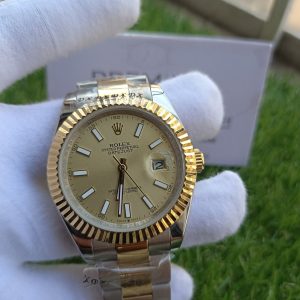 5 rolex steel and yellow gold rolesor datejust 41mm fluted bezel champagne index dial oyster bracelet