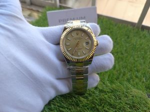 6 rolex steel and yellow gold rolesor datejust 41mm fluted bezel champagne index dial oyster bracelet