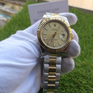 12 rolex steel and yellow gold rolesor datejust 41mm fluted bezel champagne index dial oyster bracelet