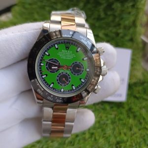 4 rolex oyster perpetual cosmograph daytona 2 tone case green dial with black ceramic bezel mens wrist watch