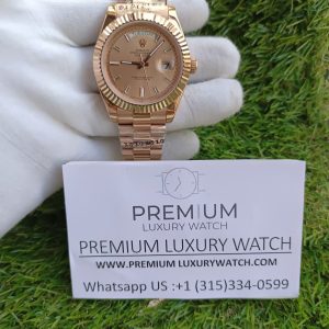 1 rolex daydate 40 rose gold etched dial rose gold case and bracelet