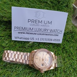 9 rolex daydate 40 rose gold etched dial rose gold case and bracelet