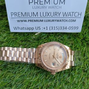 10 rolex daydate 40 rose gold etched dial rose gold case and bracelet