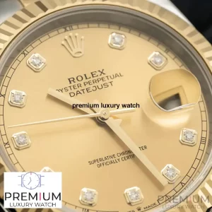 3 rolex datejust 41mm champagne diamond dial steel and yellow gold oyster mens watch 126333