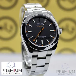 5 rolex milgauss black index 40mm stainless steel 116400