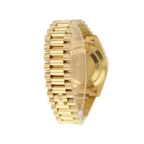 1 rolex daydate 40mm yellow gold silver roman dial fluted bezel president bracelet 228238