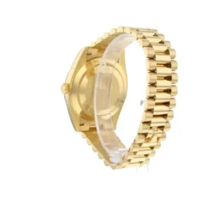 3 rolex daydate 40mm yellow gold silver roman dial fluted bezel president bracelet 228238