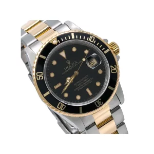 1 rolex submariner date yellow gold 40mm steel black dial ceramic bezel oyster bracelet 116613ln