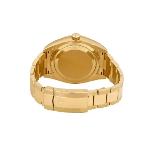 3 rolex skydweller yellow gold 42mm black index dial fluted bezel oyster bracelet 326938