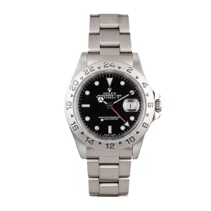 rolex explorer ii mens 42mm black date stainless steel wrist watch 16570