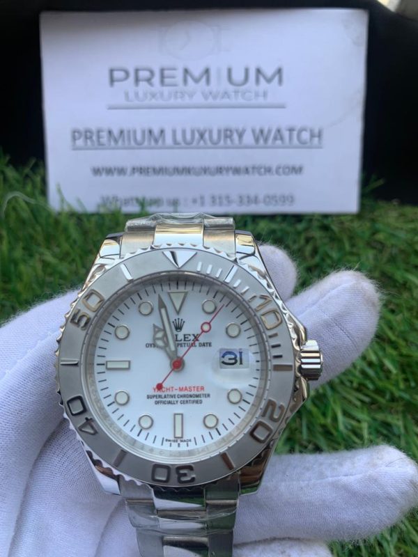10 rolex yachtmaster steel platinum dial mens 40mm automatic watch
