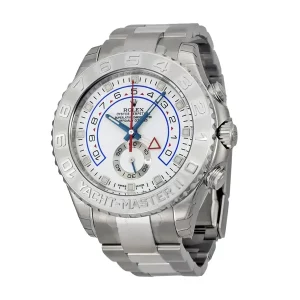 1 rolex yachtmaster ii 18k white gold with white dial Indigo steel watch 116689