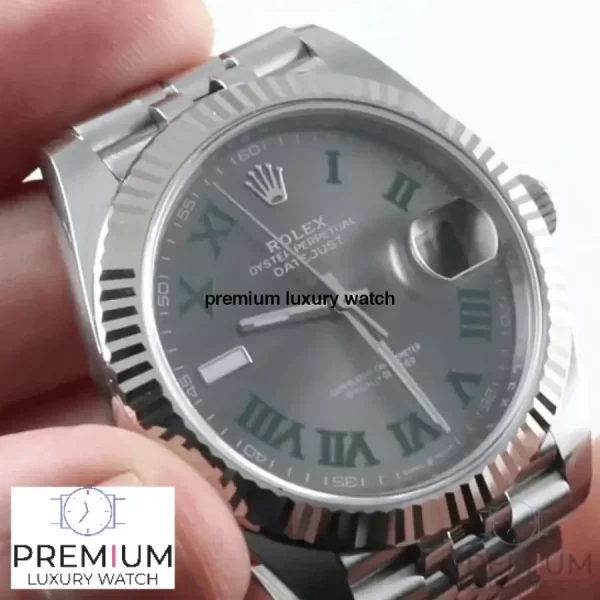 1 rolex datejust 41 mm slate roman dial automatic jubilee mens wrist watch 126300