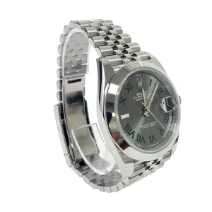 2 rolex datejust 41 mm slate roman dial automatic jubilee mens wrist watch 126300
