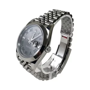 3 rolex datejust 41 mm slate roman dial automatic jubilee mens wrist watch 126300