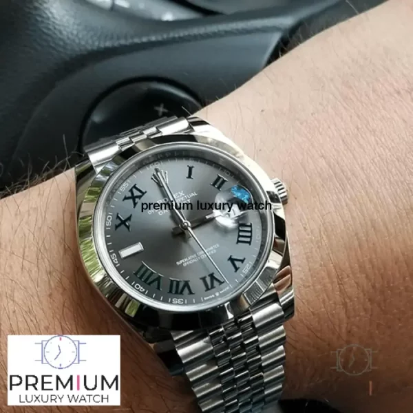 7 rolex datejust 41 mm slate roman dial automatic jubilee mens wrist watch 126300